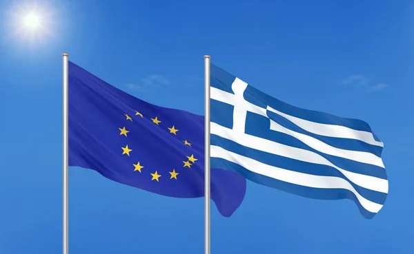 그리스 연합과 그리스의 두꺼운 부드러운 배경에 일러스트레이션 — 스톡 사진