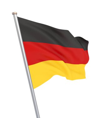 Almanya bayrağı rüzgarda. Arka plan doku. 3D render, dalga. -İllüstrasyon