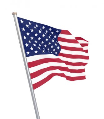 Abd bayrağını sallıyor. Tasarım için 3d illüstrasyon. - İllüstrasyon