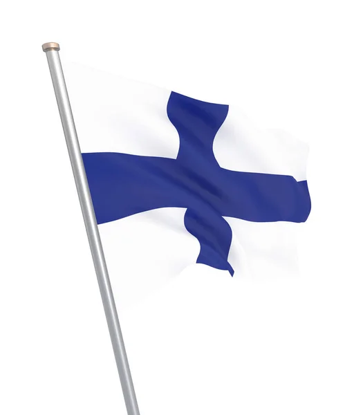 Bandera de Finlandia soplando en el viento. Textura de fondo. 3d renderi —  Fotos de Stock