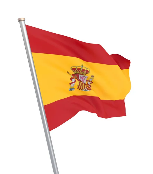 Bandera de España soplando en el viento. Textura de fondo. renderizado 3d — Foto de Stock