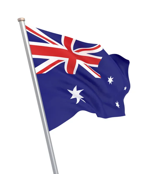 Australische Flagge Weht Wind Hintergrund Textur Darstellung Flagge Schwenkend Illustratio — Stockfoto