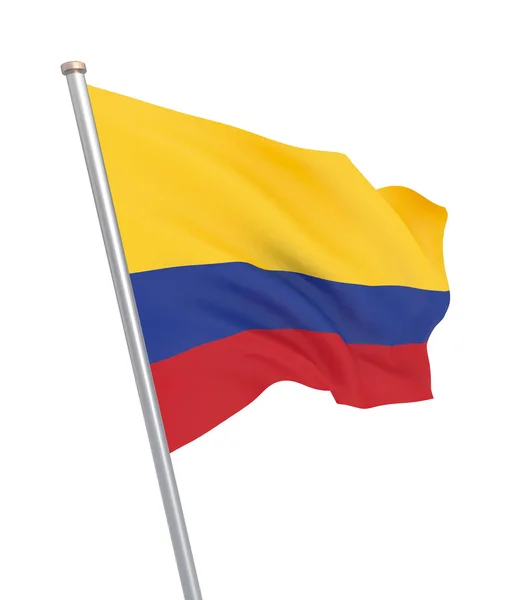Bandera Colombia Soplando Viento Textura Fondo Renderizado Ondeando Bandera — Foto de Stock