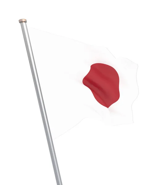 Japan Vlag Waait Wind Achtergrond Textuur Rendering Zwaaiende Vlag Geïsoleerd — Stockfoto