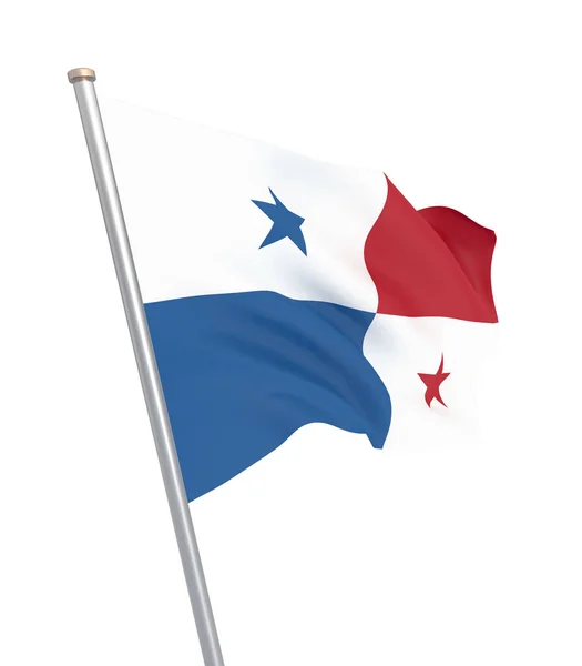Панамський прапор дме на вітрі. Текстури фону. 3D-Ren, — стокове фото