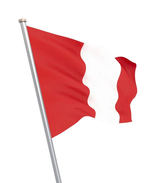 Bandera de Perú soplando en el viento. Textura de fondo. renderizado 3d , — Foto de Stock