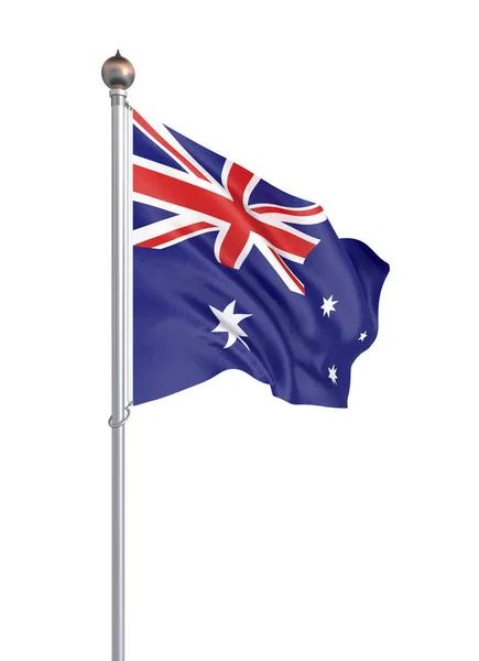 Australische Flagge Weht Wind Hintergrund Textur Darstellung Flagge Schwenkend Abbildung — Stockfoto