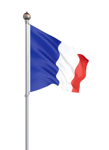 Bandera Francia Soplando Viento Textura Fondo Rendering Wave Uefa Euro — Foto de Stock