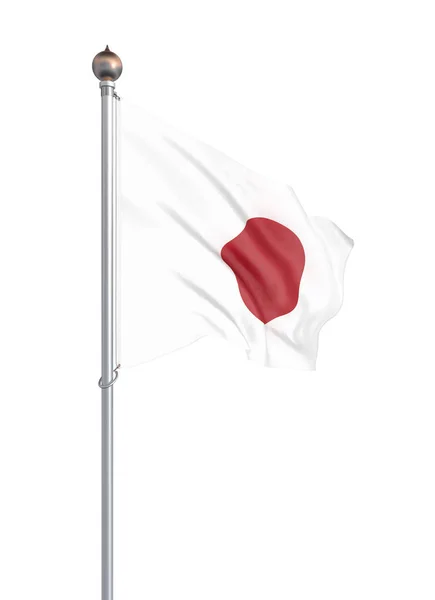 Japan Vlag Waait Wind Achtergrond Textuur Rendering Zwaaiende Vlag Geïsoleerd — Stockfoto