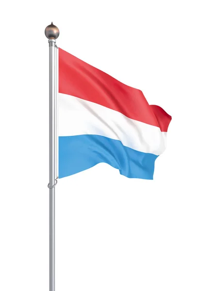 Luxemburgse Vlag Waait Wind Achtergrond Textuur Illustratie Geïsoleerd Wit — Stockfoto
