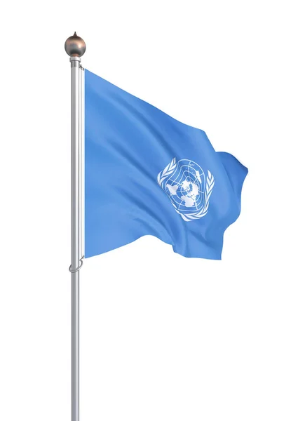 Bandiera Delle Nazioni Unite Isolato Bianco Illustrazione — Foto Stock