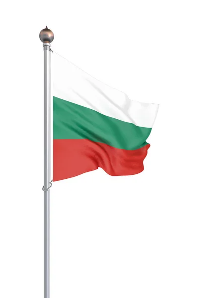 Bulgarien Flagga Blåser Vinden Bakgrundsstruktur Isolerad Vitt Sofia Bulgarien Rendering — Stockfoto