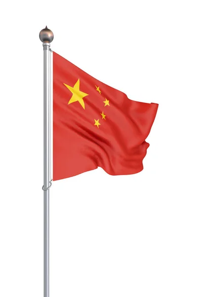 China Vlag Waait Wind Peking Achtergrond Textuur Rendering Wave Illustratie — Stockfoto