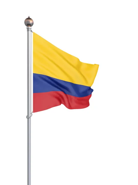 Bandera Colombia Soplando Viento Textura Fondo Renderizado Ondeando Bandera — Foto de Stock