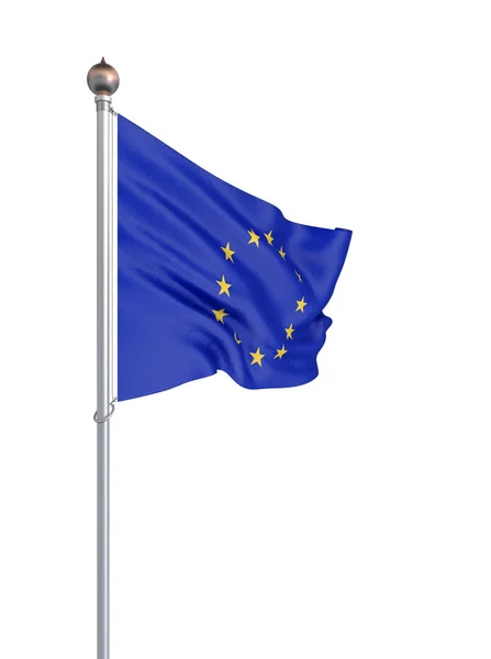 挥动欧共体旗子 旗子在3D — 图库照片