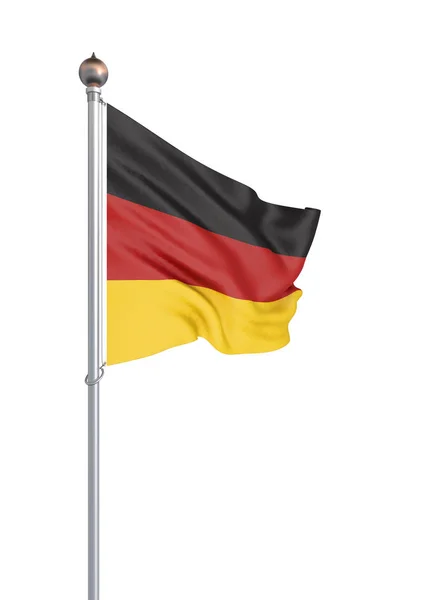 Bandera Alemania Soplando Viento Textura Fondo Rendering Wave Ilustración —  Fotos de Stock