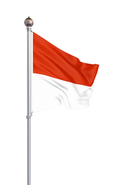Bendera Indonesia Berhembus Angin Tekstur Latar Belakang Jakarta Rendering Melambaikan — Stok Foto