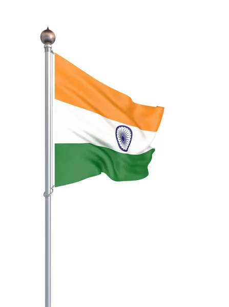 Bendera India Berhembus Angin Tekstur Latar Belakang Rendering Gelombang Ilustrasi — Stok Foto