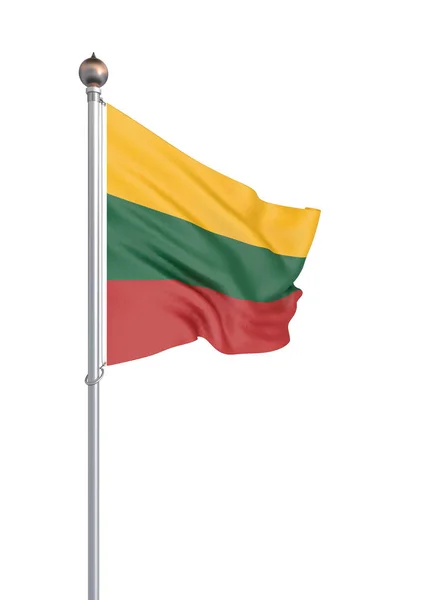 Litauen Flagga Blåser Vinden Bakgrundsstruktur Rendering Wave Isolerad Vitt Illustration — Stockfoto