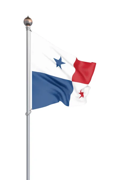 Bandera Panamá Soplando Viento Textura Fondo Rendering Wave Aislado Sobre —  Fotos de Stock