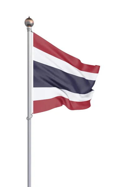 Σημαία Της Ταϊλάνδης Φυσάει Στον Άνεμο Υφή Φόντου Απόδοση Κυματομορφή — Φωτογραφία Αρχείου