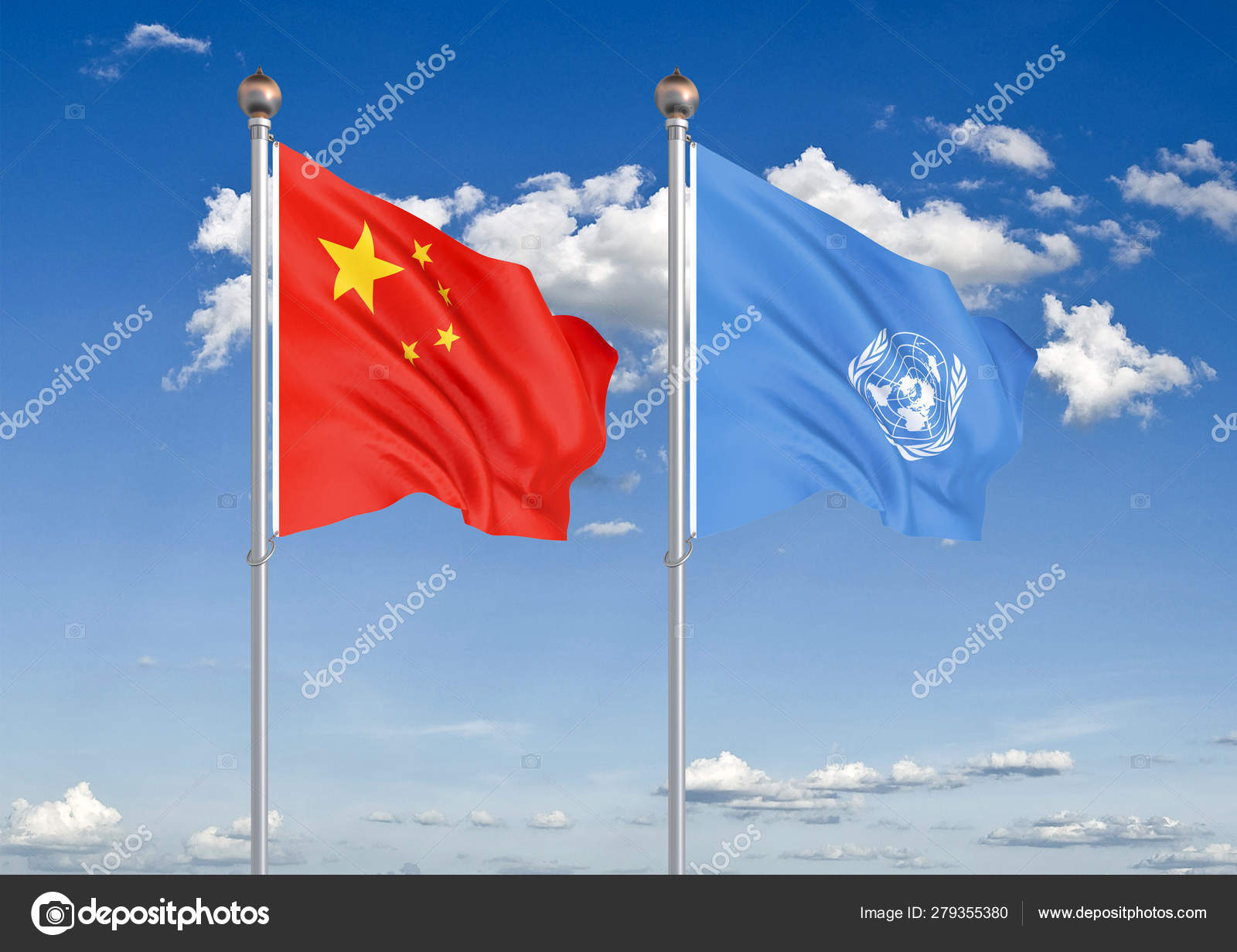 China United Nations Organization Thick Colored Silky Flags European Union  Stock Photo by ©JaneUK 279355380