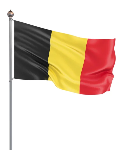 Die Belgische Flagge Weht Wind Hintergrund Textur Brüssel Belgien Darstellung — Stockfoto