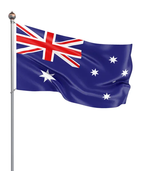 Australische Flagge Weht Wind Hintergrund Textur Darstellung Flagge Schwenkend Abbildung — Stockfoto