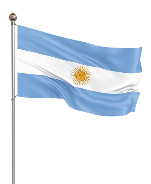 Argentiniens Fahne Weht Wind Hintergrund Textur Darstellung Flagge Schwenkend Illustration — Stockfoto