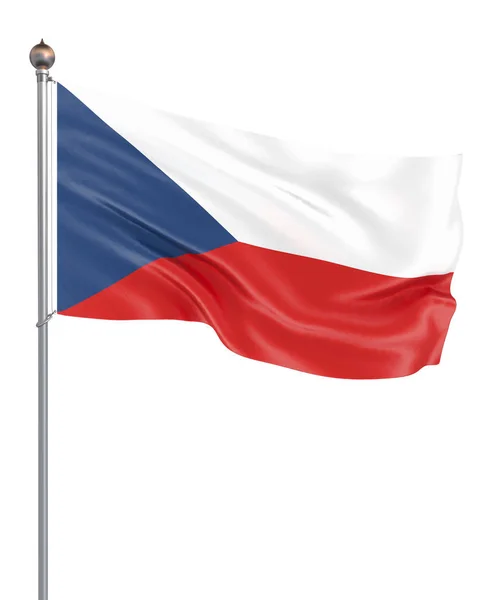 Bandeira República Checa Soprar Vento Textura Fundo Renderização Onda Ilustração — Fotografia de Stock