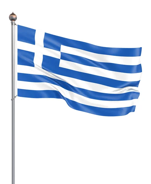 Греческий Флаг Размахивание Флагом Греции Иллюстрация Афины Иллюстрация — стоковое фото