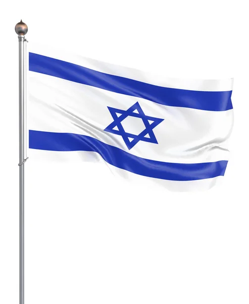 Izrael Flaga Dmuchanie Wiatr Tekstura Tła Renderowanie Fala Ilustracja Izolowane — Zdjęcie stockowe