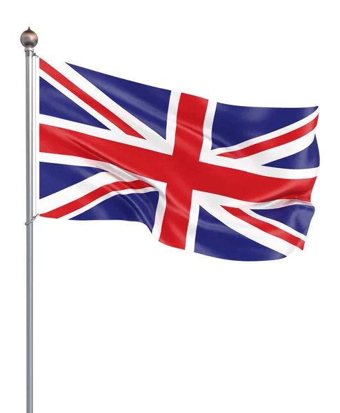 Bandeira Ondulada Reino Unido Ilustração Bandeira País Europeu Mastro Com — Fotografia de Stock