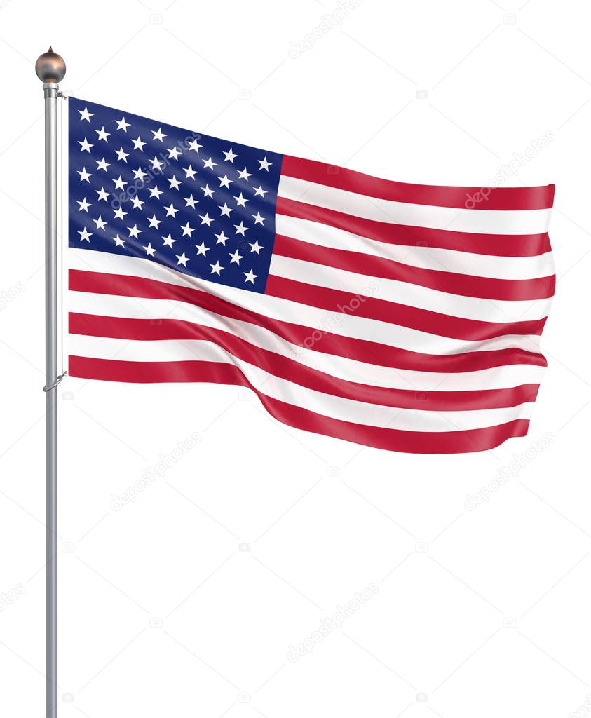 Waving USA flag. 3d illustration for your design. - Illustration