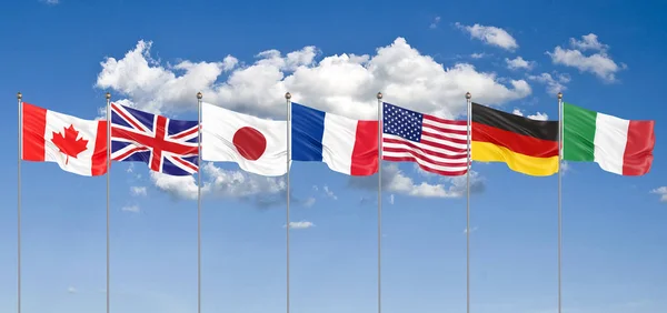 Silk Integetett Csoport Országok Hét Kanada Németország Olaszország Franciaország Japán — Stock Fotó