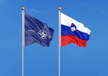 İki sallama bayrakları. -3D illüstrasyon. -İllüstrasyon