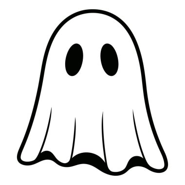 Cadılar Bayramı ve Ürkütücü Olaylar için Basit Hayalet Çizimi