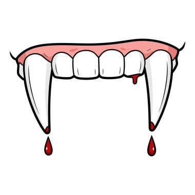 Cadılar Bayramı ve Korku Eğlencesi İçin Damlayan Kanlı Vampir Dişleri
