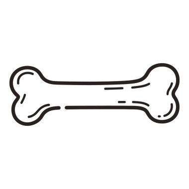 Köpek Kemiğinin Basit Çizimi Beyaz Arkaplanda İzole Edildi