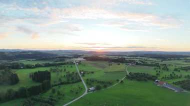 Güzel gün batımı havadan görünümü