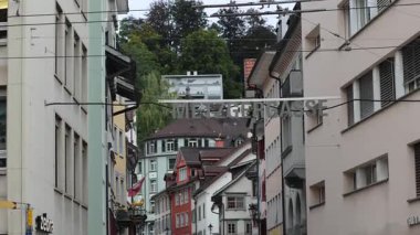 Gün batımında Zürih 'te manzara