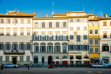 Floransa 'nın merkezinde Avrupa dar evleri.