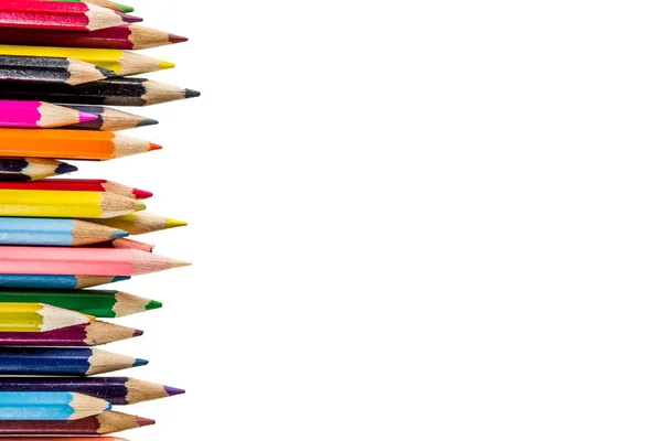 Back School Concept Color Pencils Isolated White Background Stock Picture