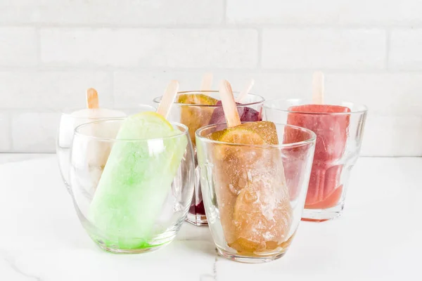 Sommar Party Mat Idéer Fryst Boozy Alkohol Drinkar Popsicles Prosecco — Stockfoto