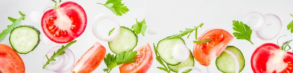 Fondo Creativo Diseño Concepto Dieta Saludable Fresca Ensalada Verduras Frescas — Foto de Stock