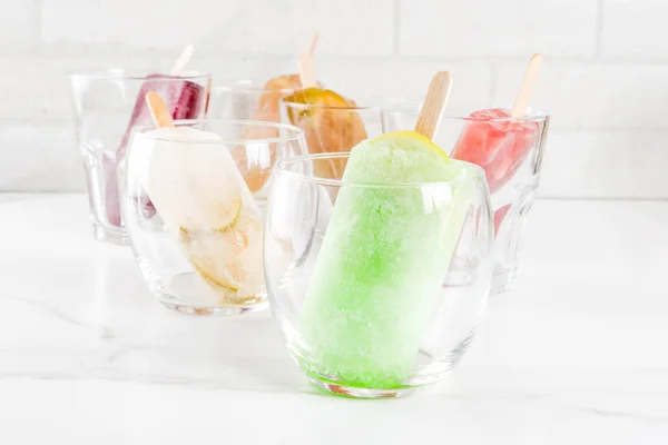 Sommar Party Mat Idéer Fryst Boozy Alkohol Drinkar Popsicles Prosecco — Stockfoto