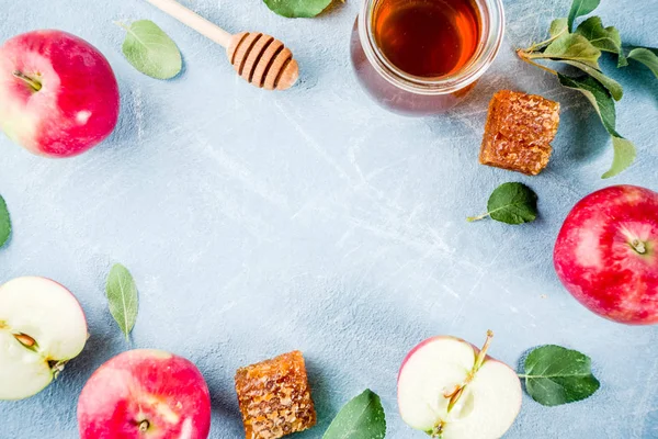 Fêtes Juives Rosh Hashanah Concept Fête Pomme Avec Des Pommes — Photo