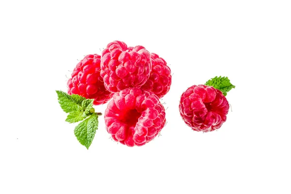 Raw Fresh Raspberry Isolated White — Stock Photo, Image