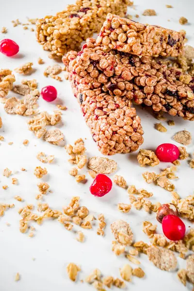 Barra Muesli Granola Grãos Múltiplos Comida Doce Saudável Lanche Dieta — Fotografia de Stock