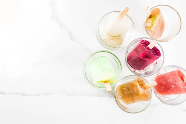 Sommar Party Mat Idéer Fryst Boozy Alkohol Drinkar Popsicles Prosecco — Stockfoto